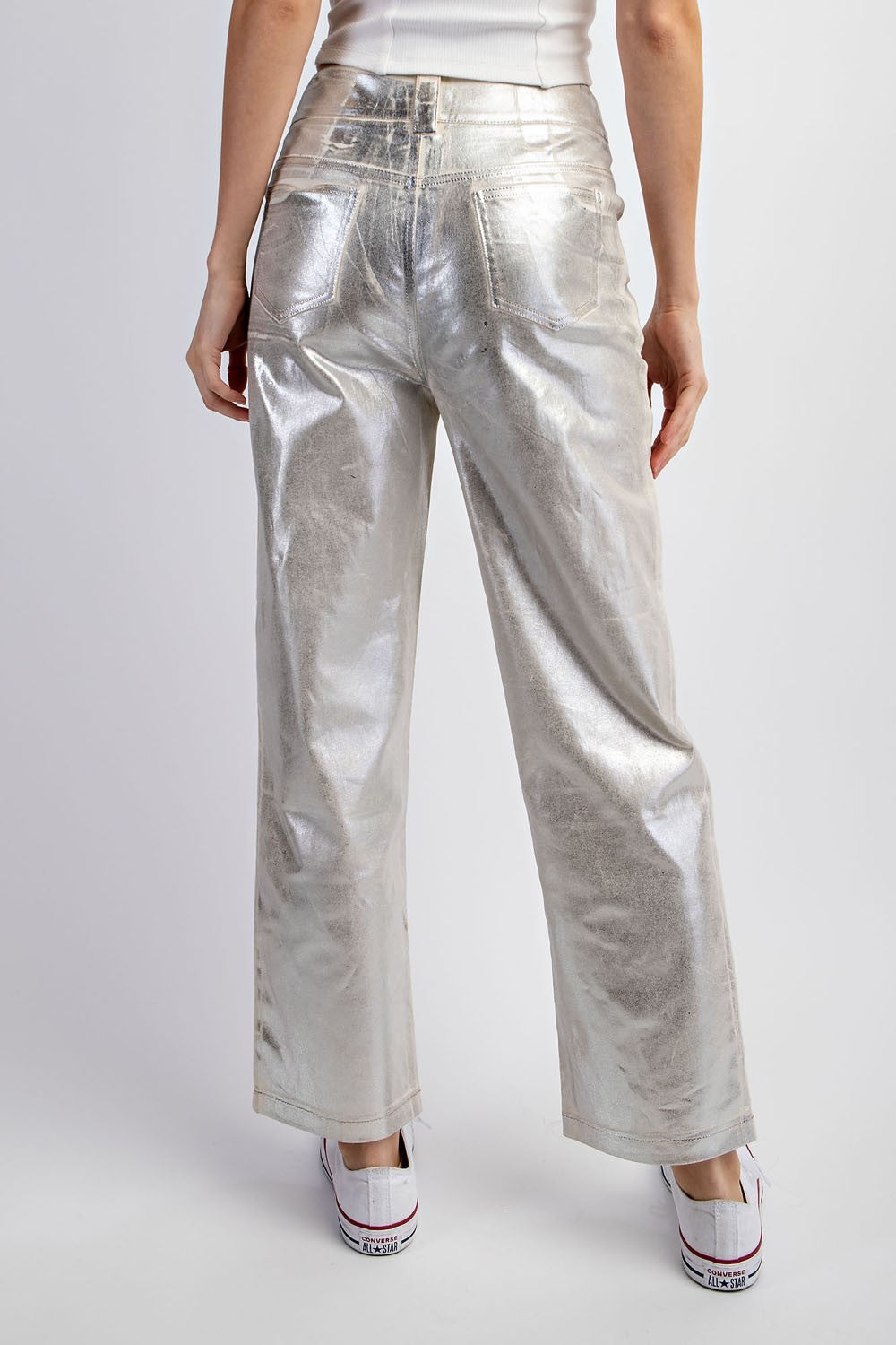 Metallic Foil Boot Pants