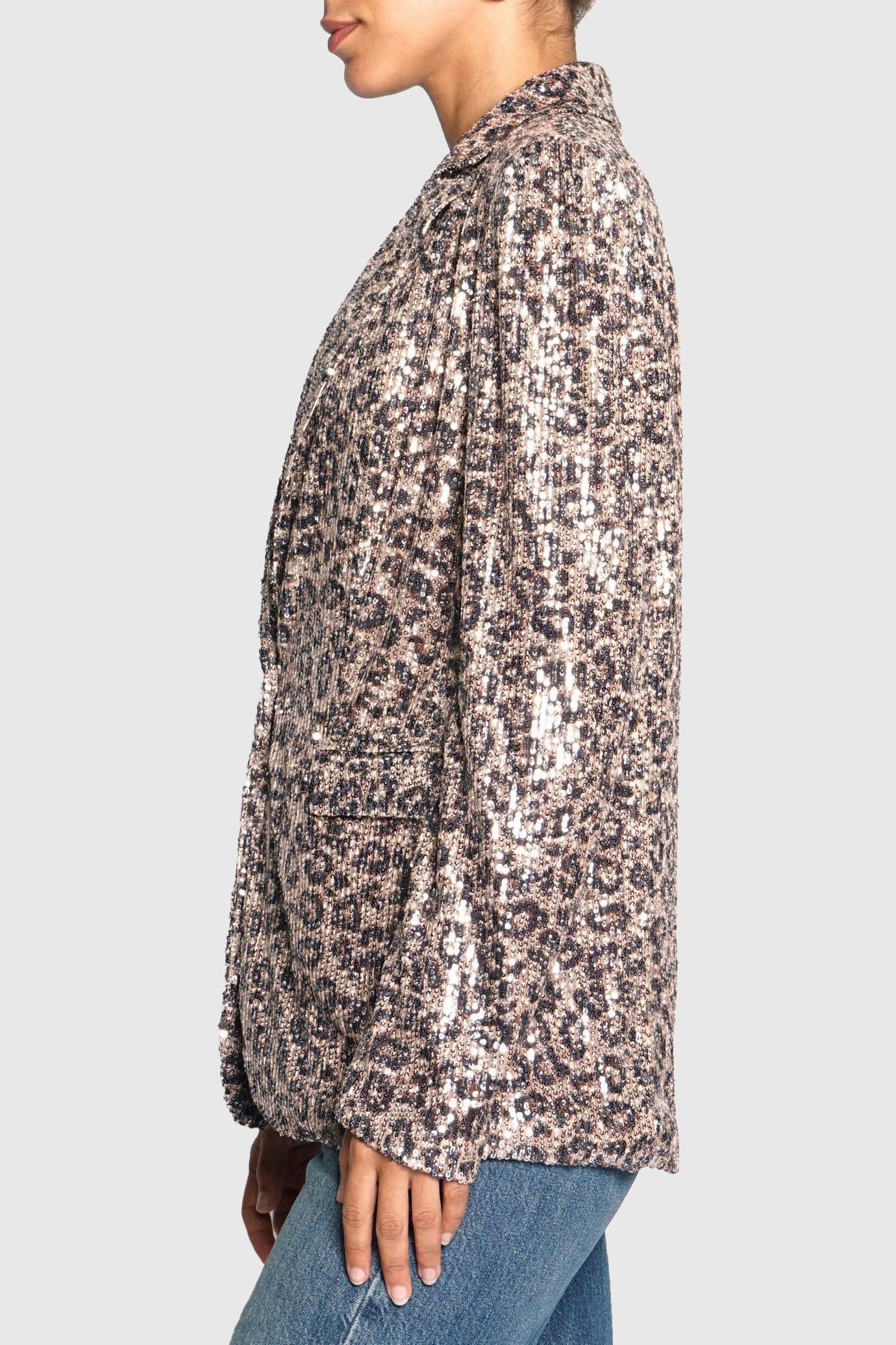 Leopard Sequin Blazer