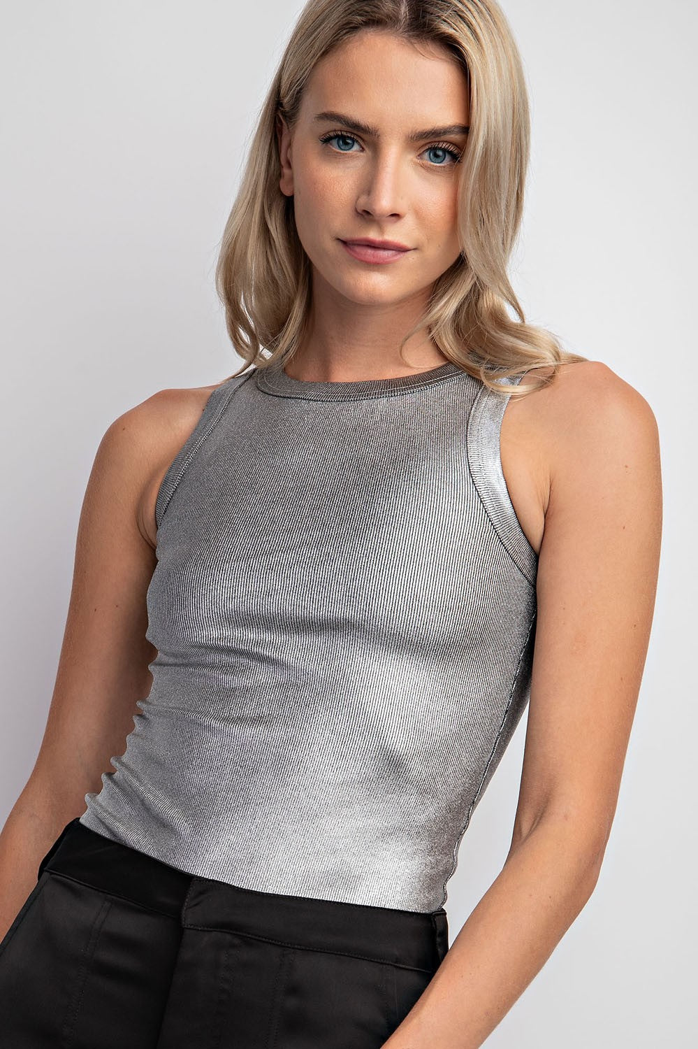 Silver Metallic Top