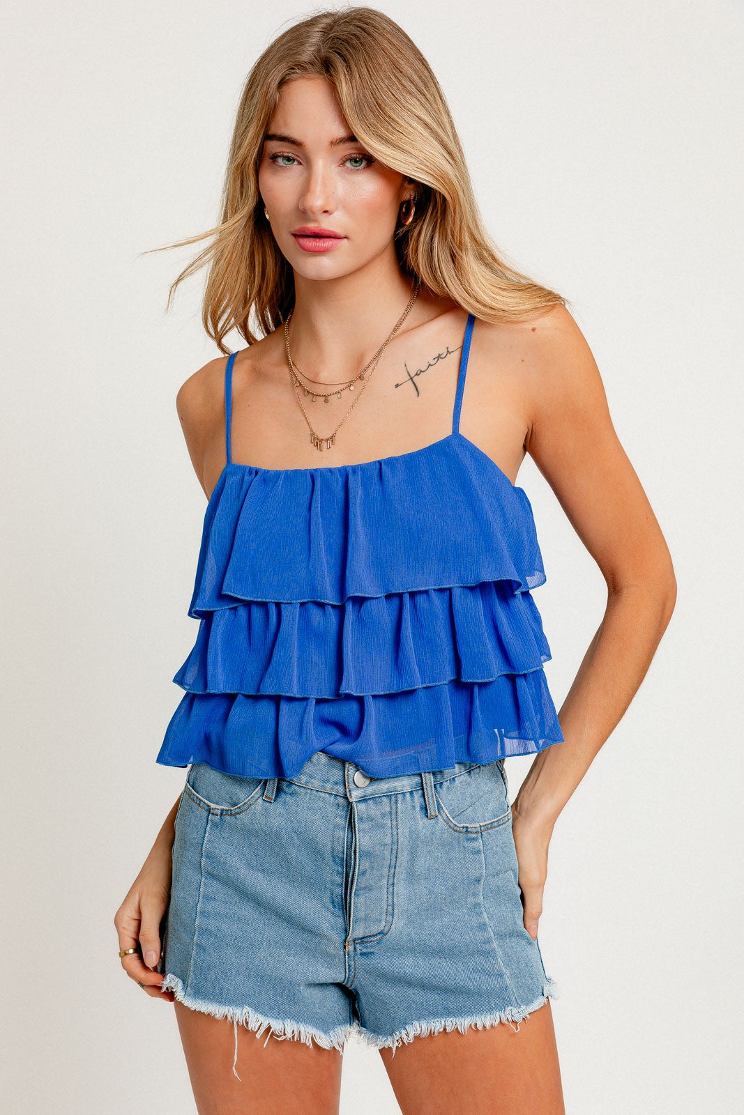 Ruffle Top Blue
