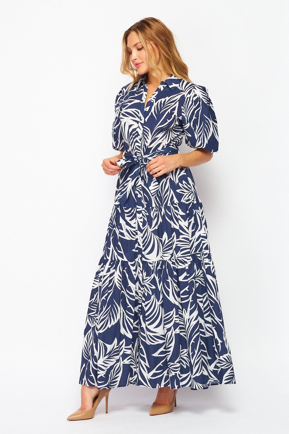 Palm Tree Navy Maxi Dress