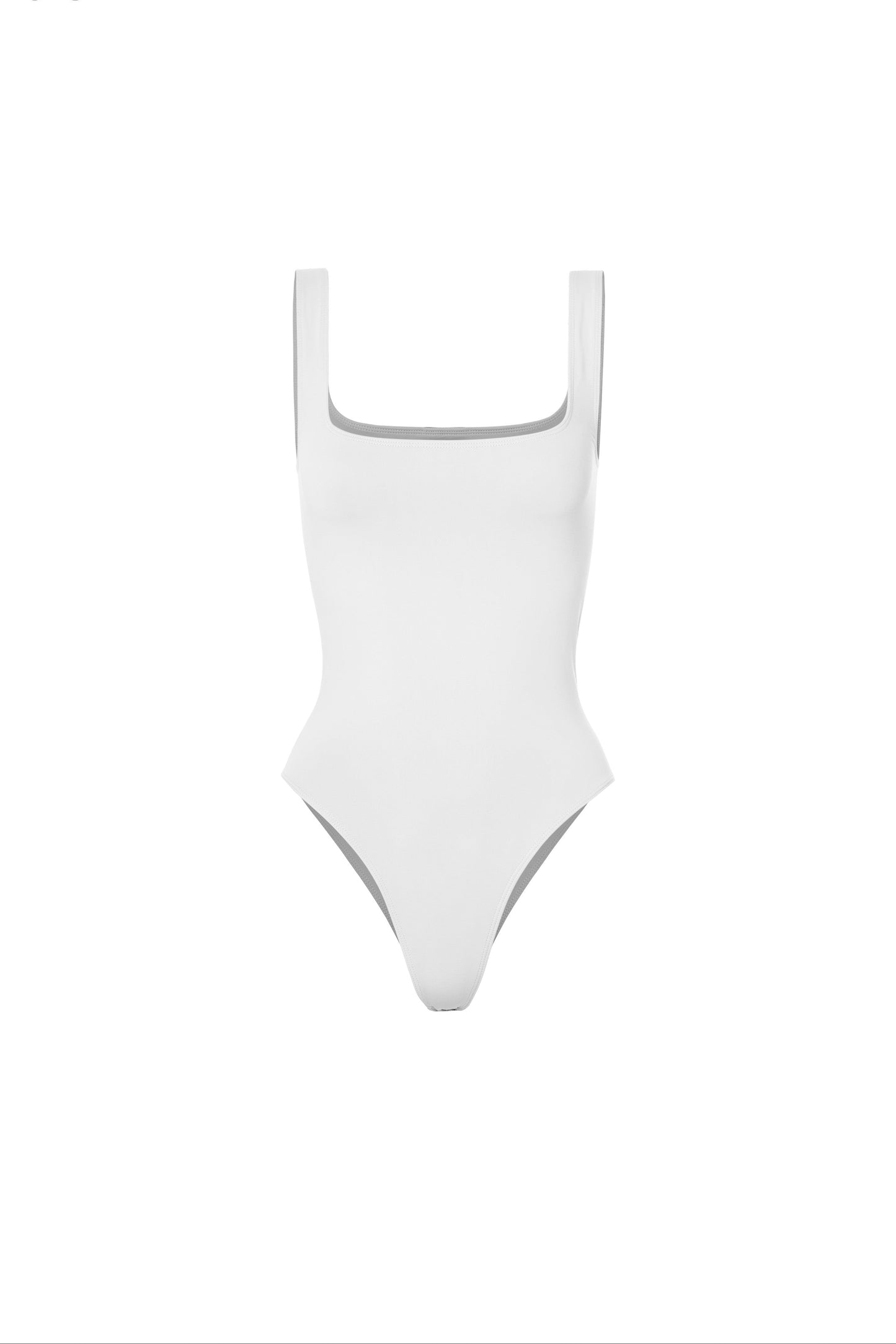 White Square Neck Bodysuit