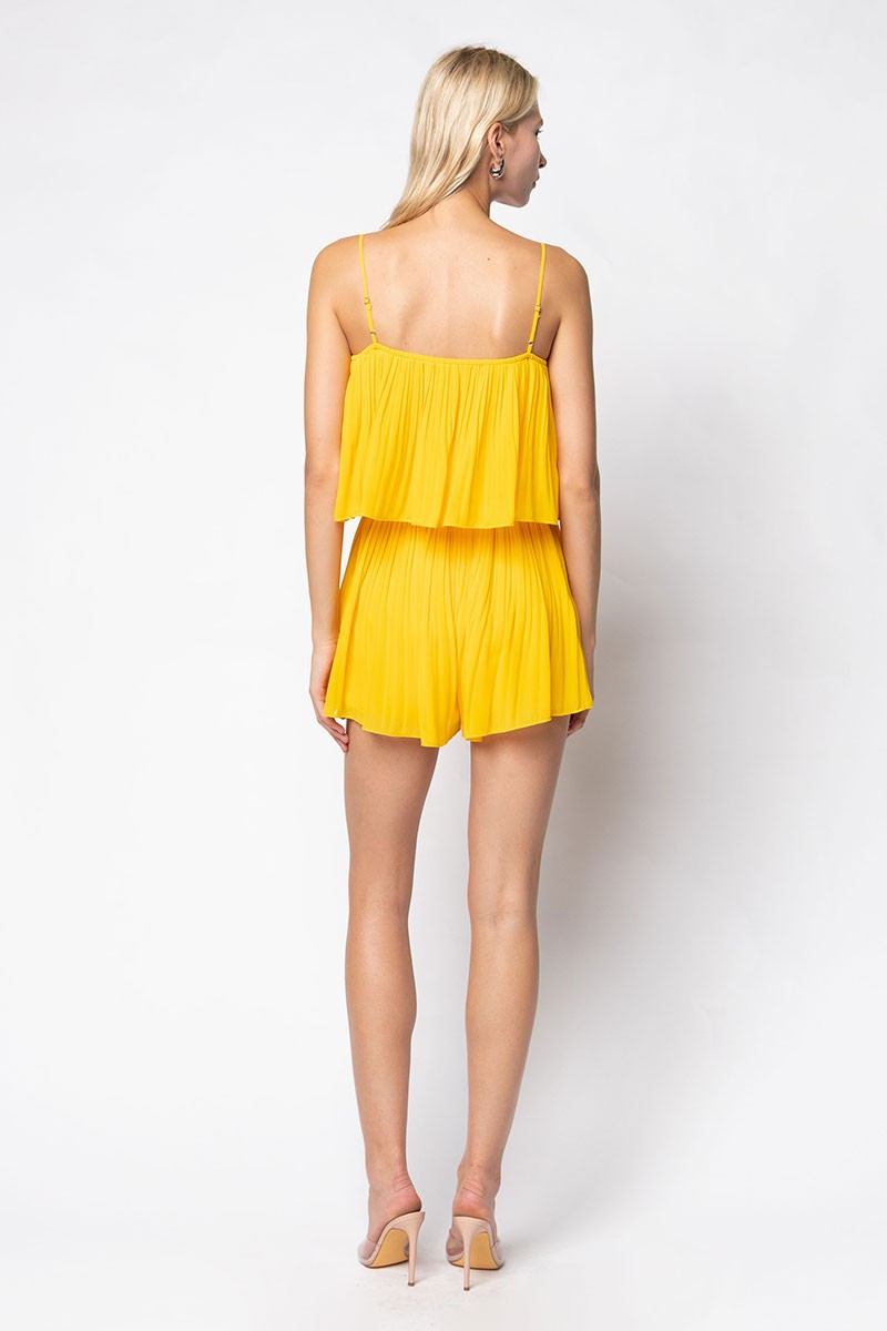 Dhalia Pleated Romper Sunflower Yellow