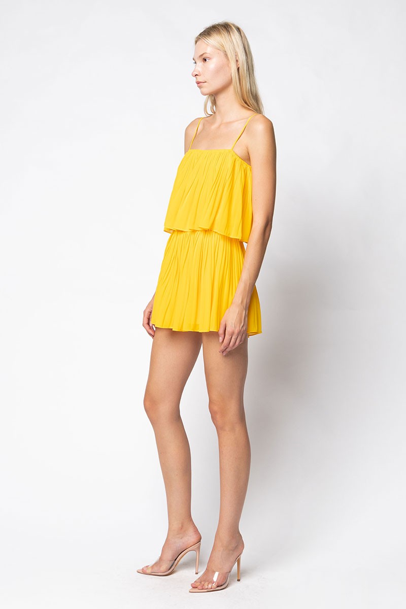 Dhalia Pleated Romper Sunflower Yellow