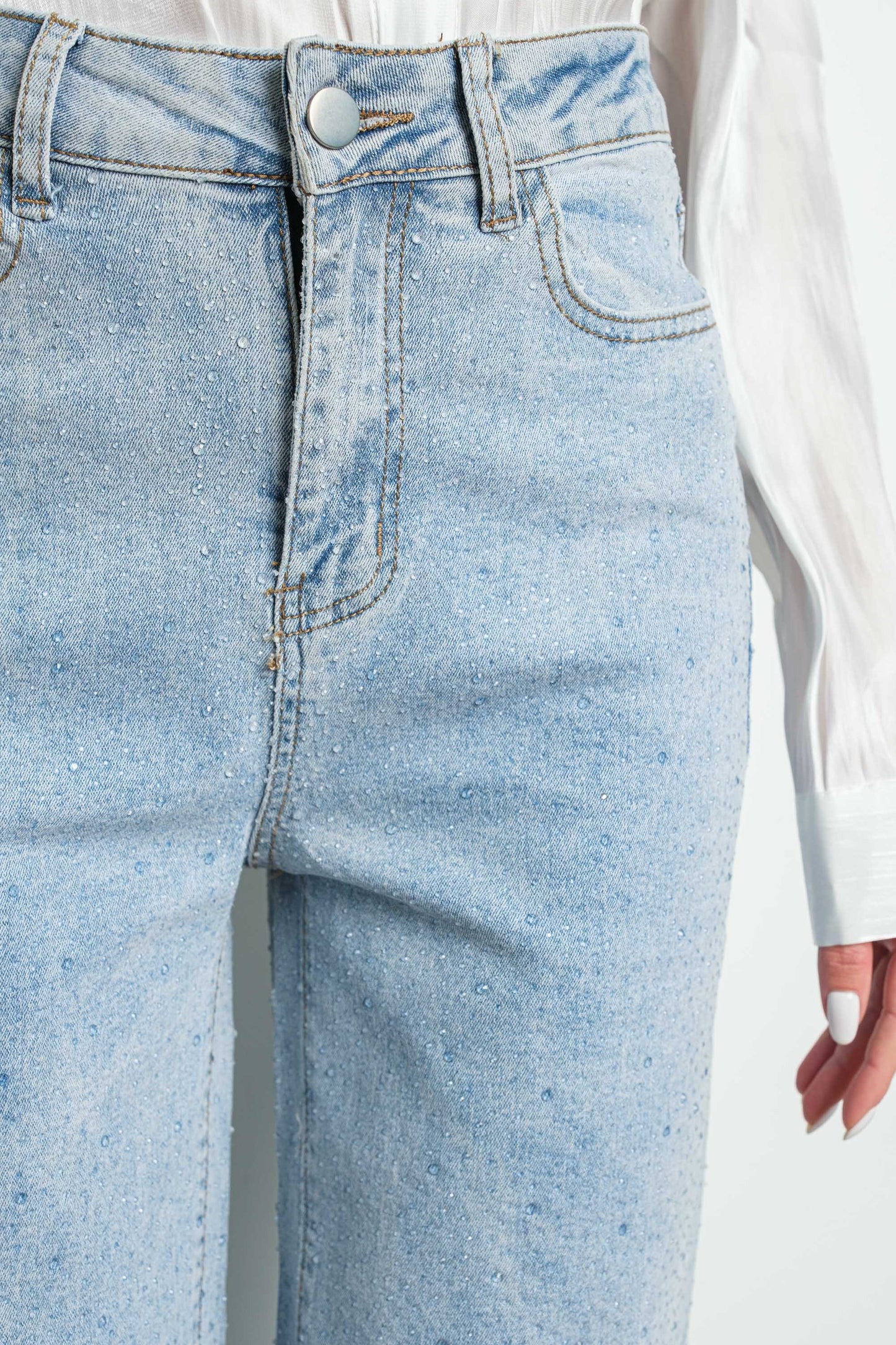 Dew Drop Rhinestone Stretch Jeans