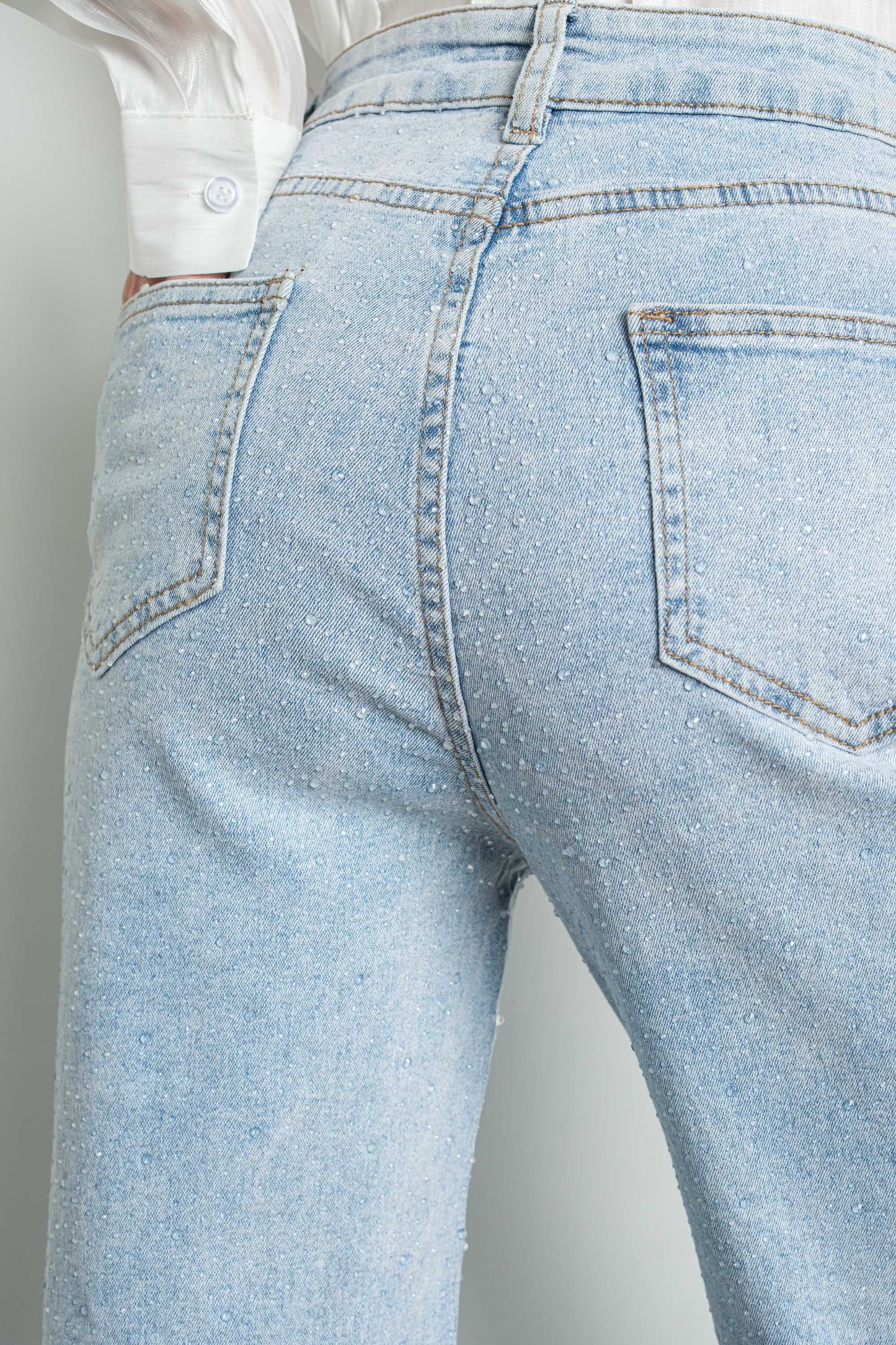 Dew Drop Rhinestone Stretch Jeans