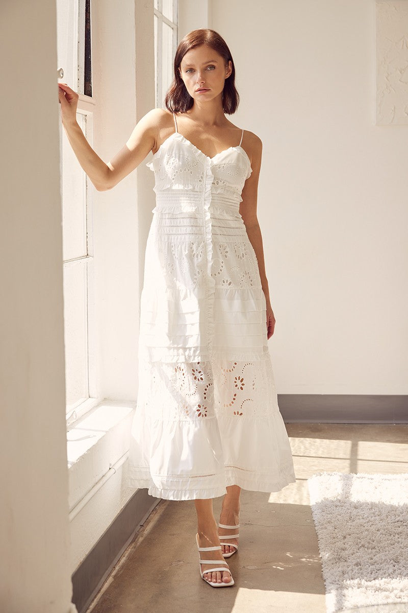 Eyelet Midi Dress