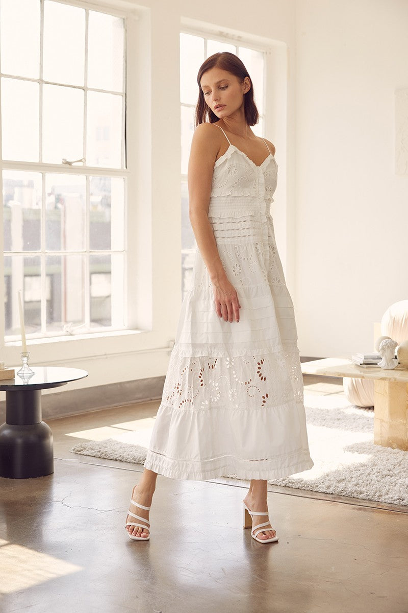 Eyelet Midi Dress