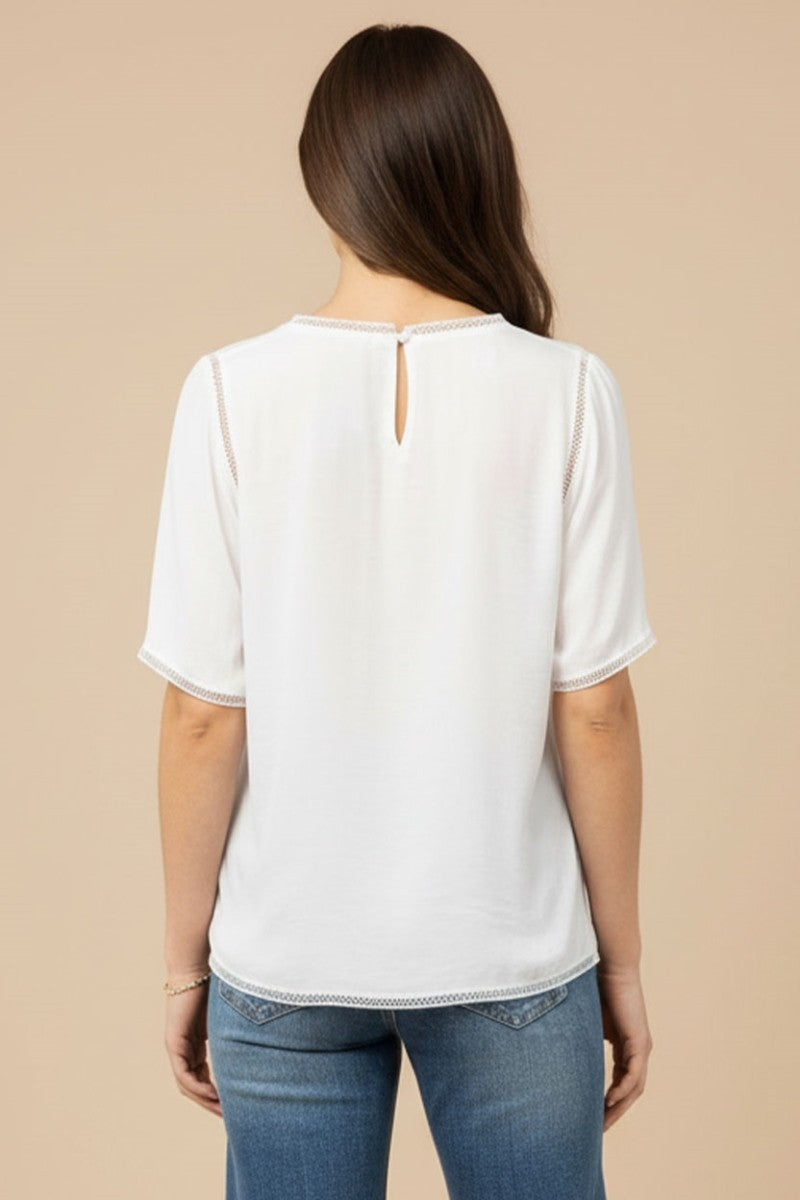 White Trim Blouse
