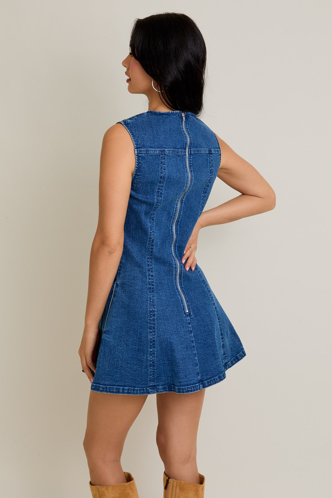 Stretch Denim Mini Dress