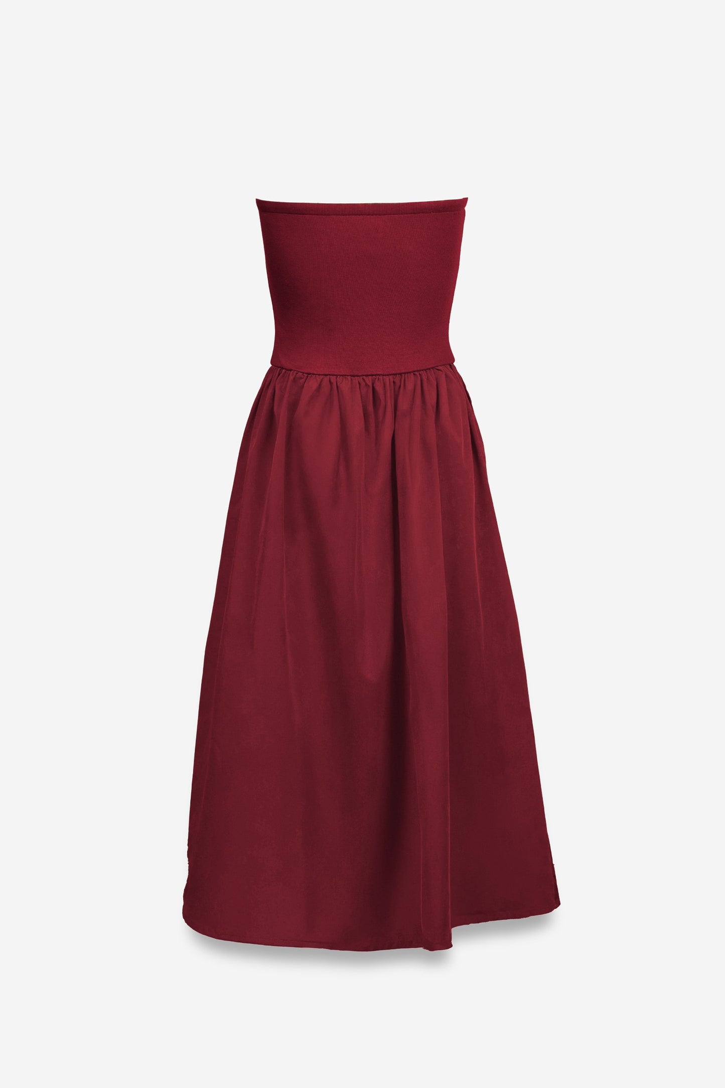Burgandy Tube Top Maxi Dress