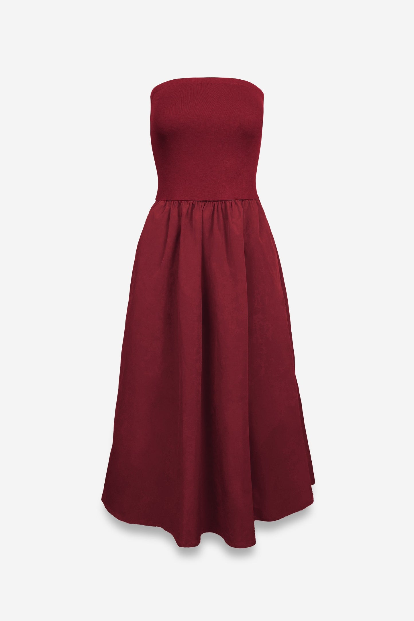 Burgandy Tube Top Maxi Dress
