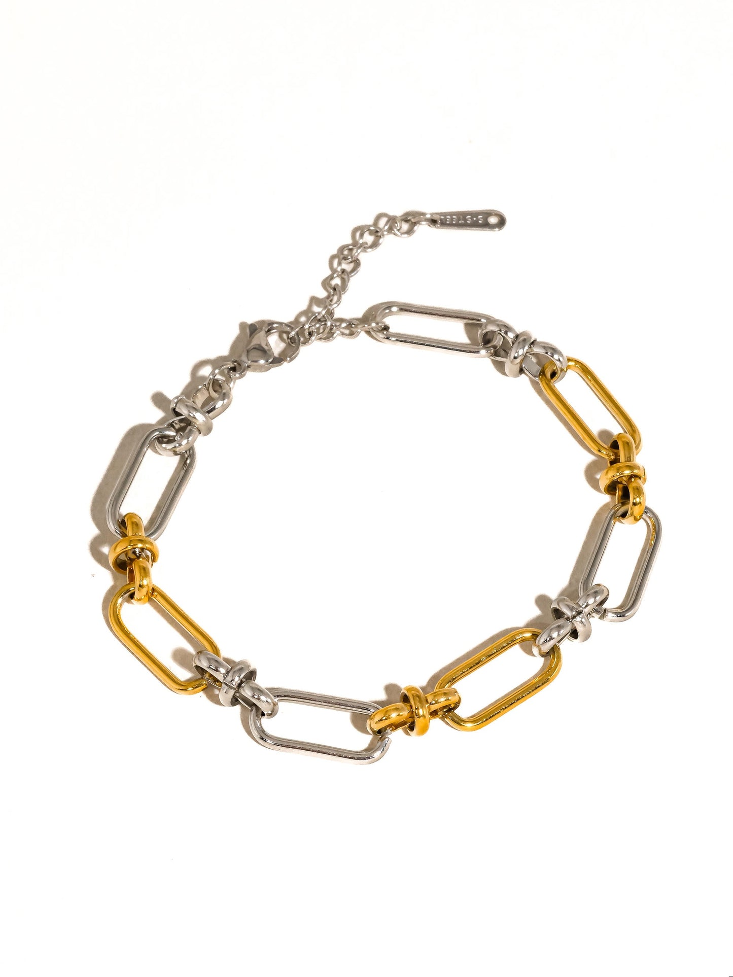 Two Tone Chain Bracelet 18k Gold Non-tarnish