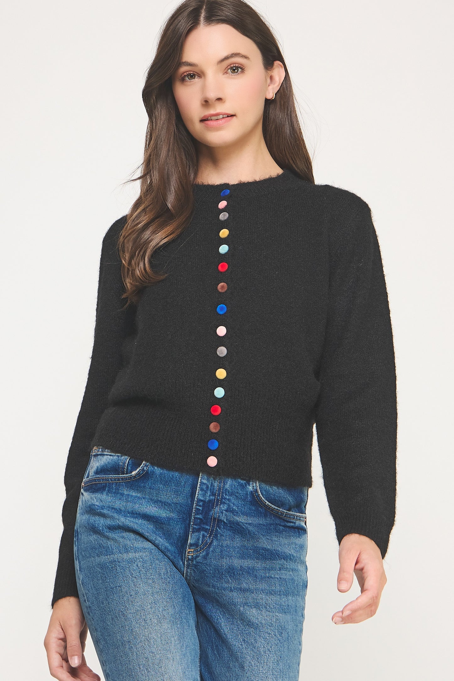 Multi Color Button Knit Cardigan