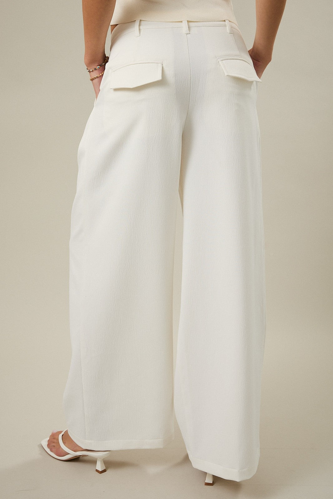 High Waist Pleat Detail Suited Trouser