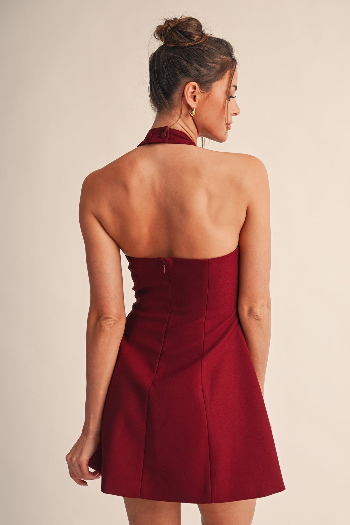 Mica Wine Mini Dress