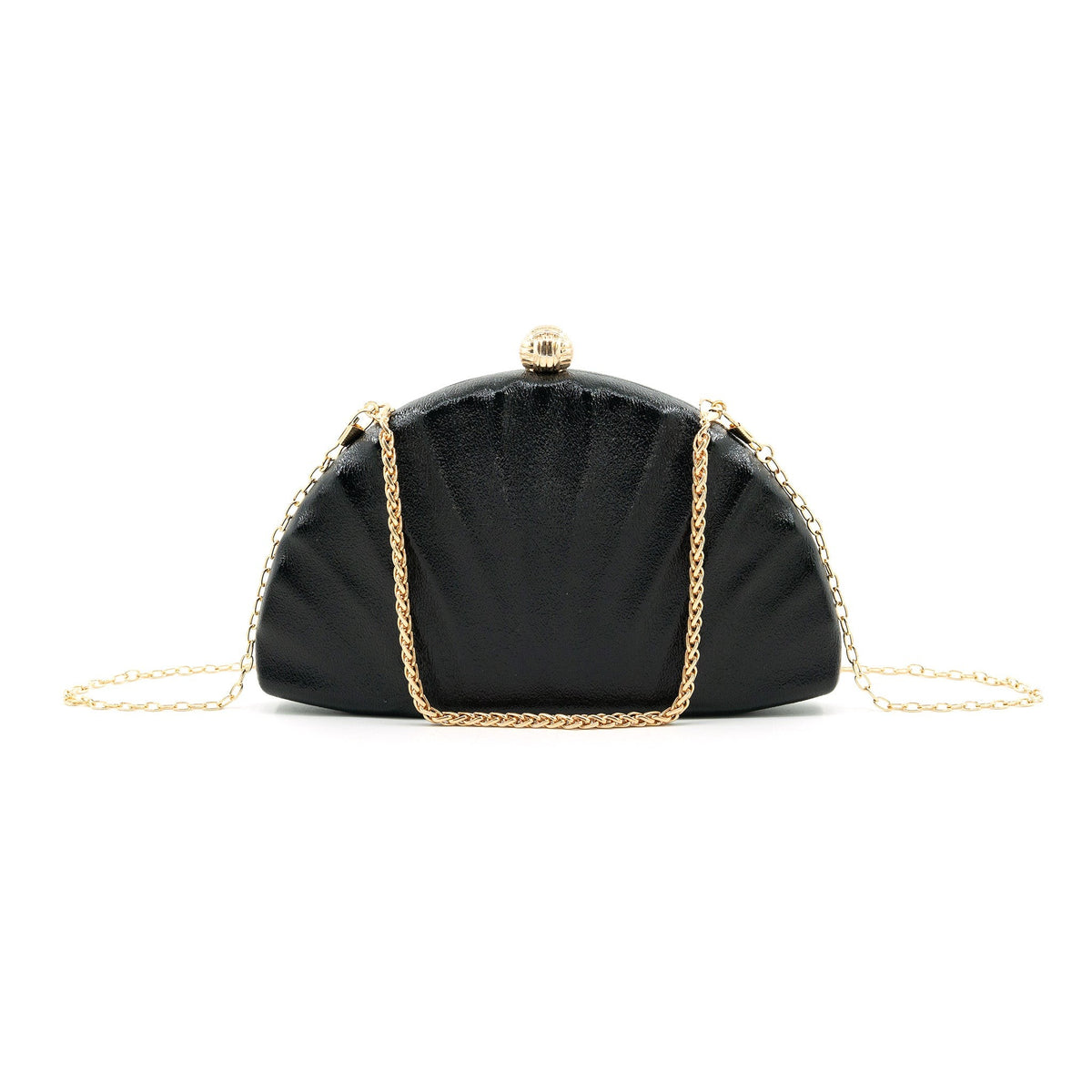 Shell Black Clutch