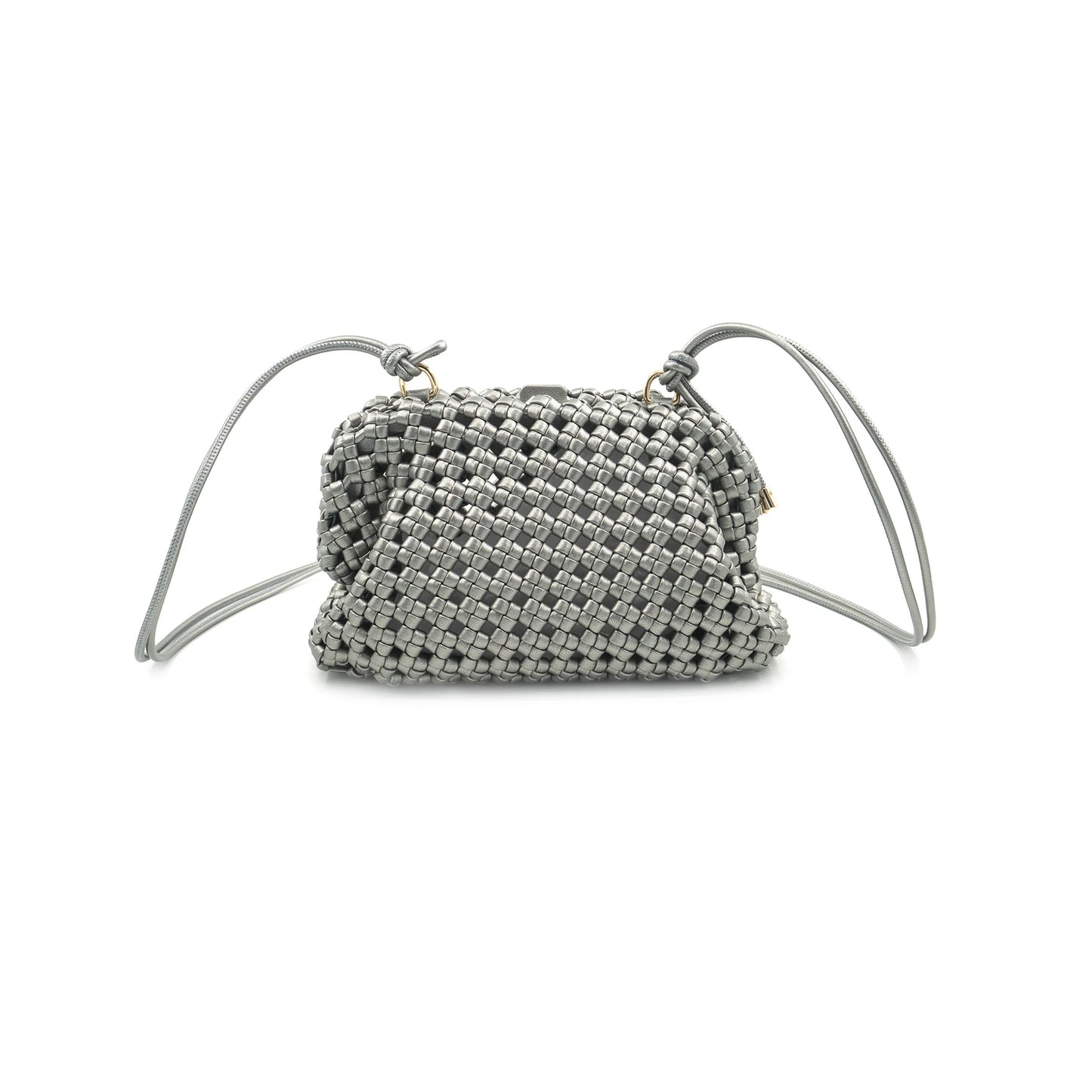 Textured Crossbody Bags Silver