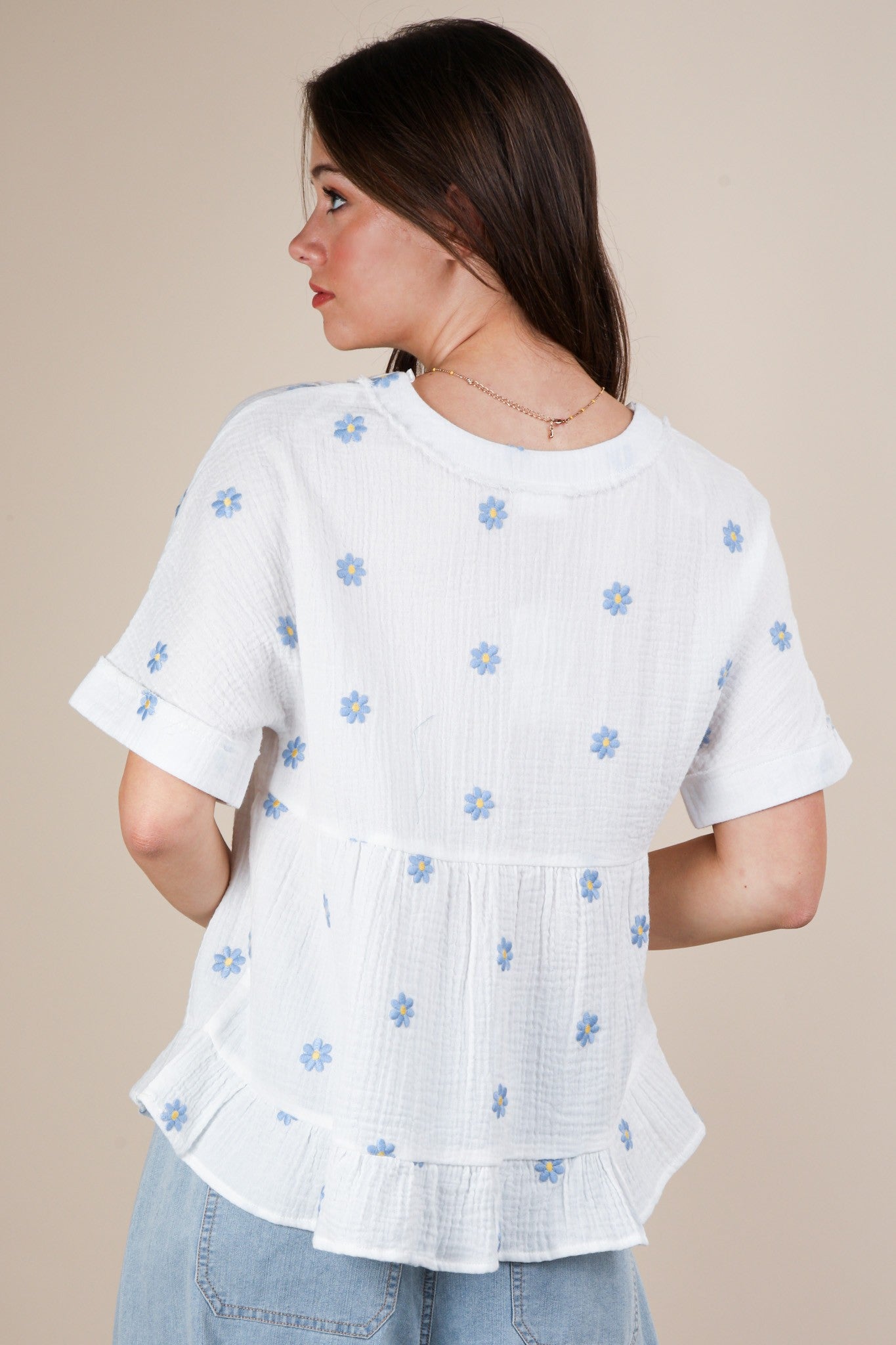Flower Woven Top