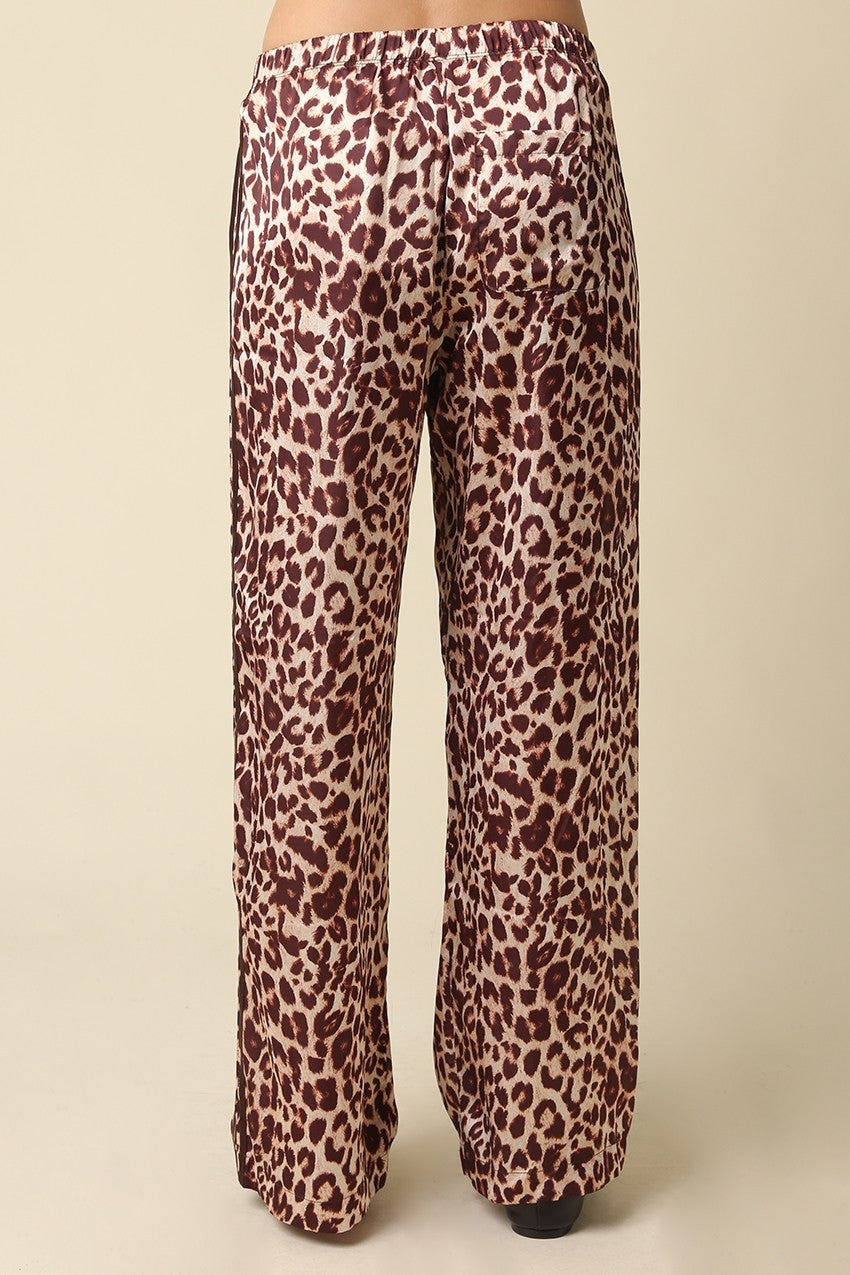 Leopard Satin Pants