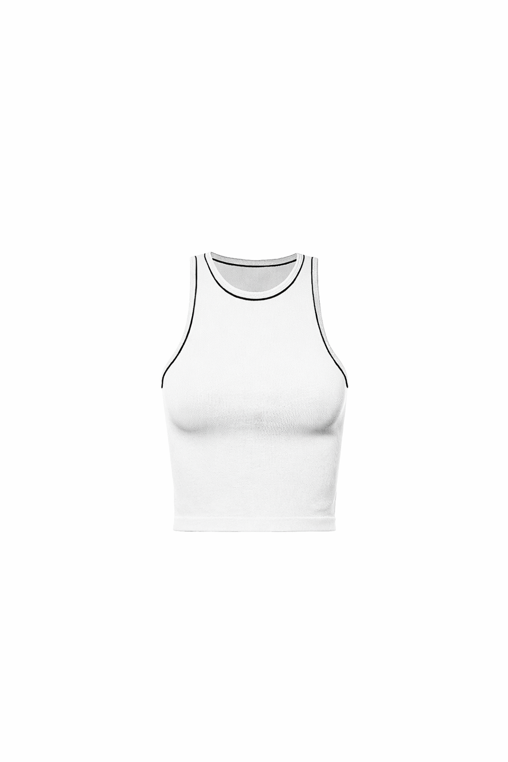 White Contrast Basic Top