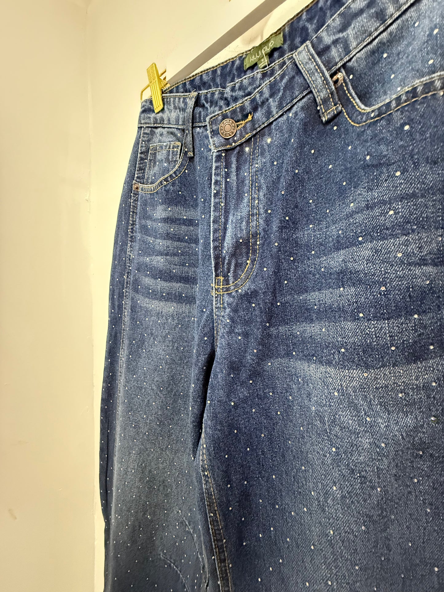 Rhinestone Barrel Jeans