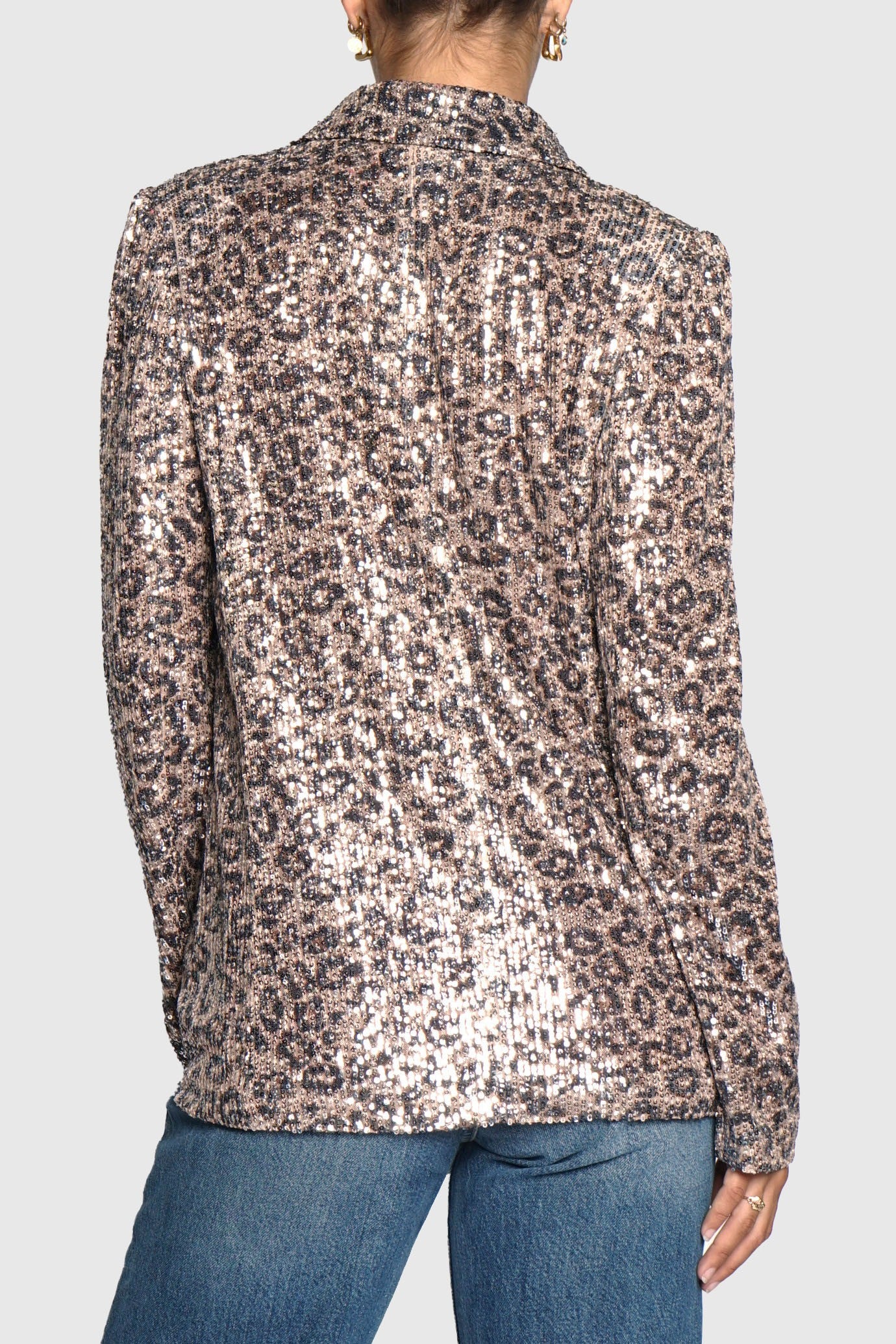 Leopard Sequin Blazer