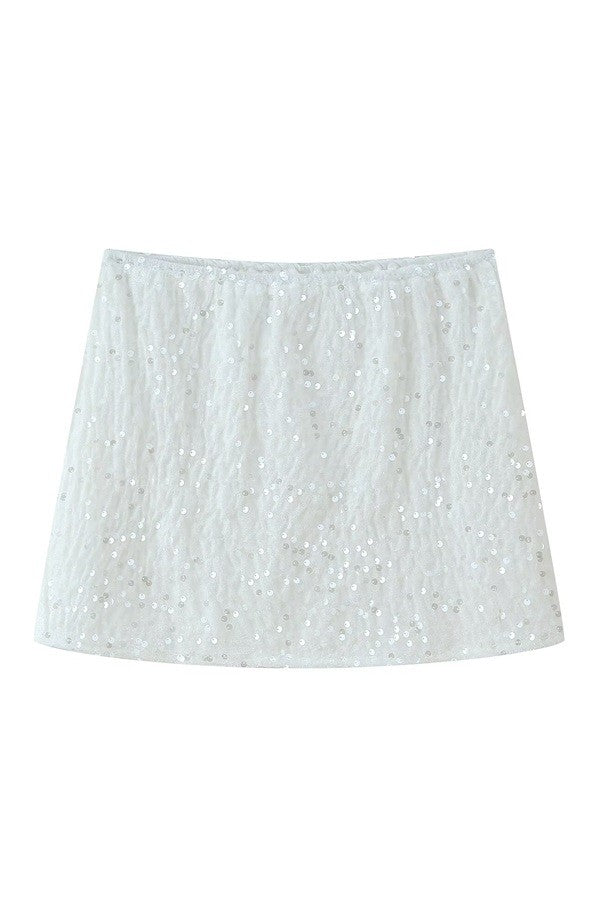 Sequin Sleeveless Top And Mini Skirt