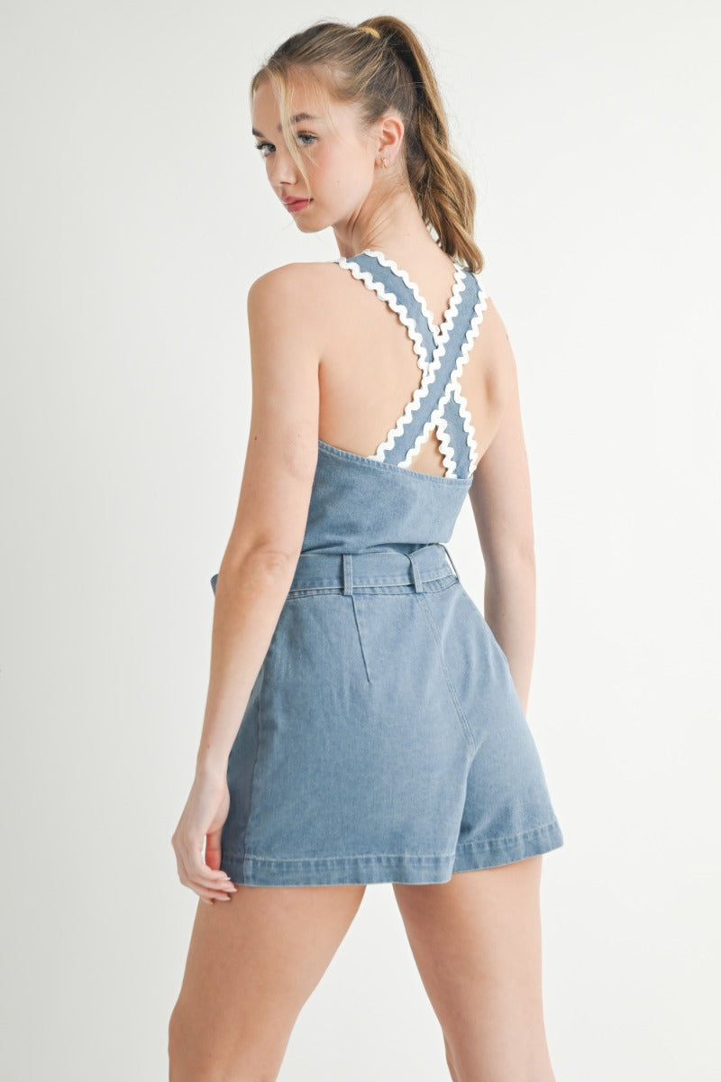 Denim Ric Rac Romper