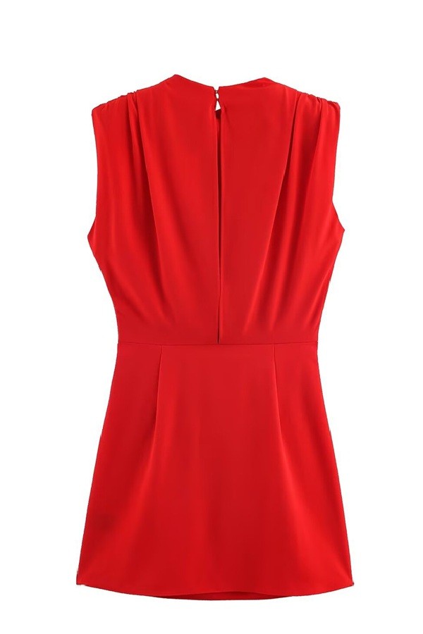 Red Draped Mini Dress