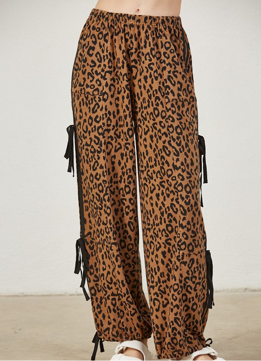 Animal Print-Bow Pants