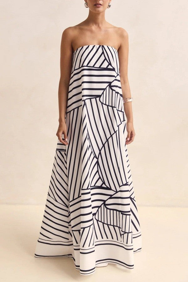 Soleo Printed Strapless Tube Dress
