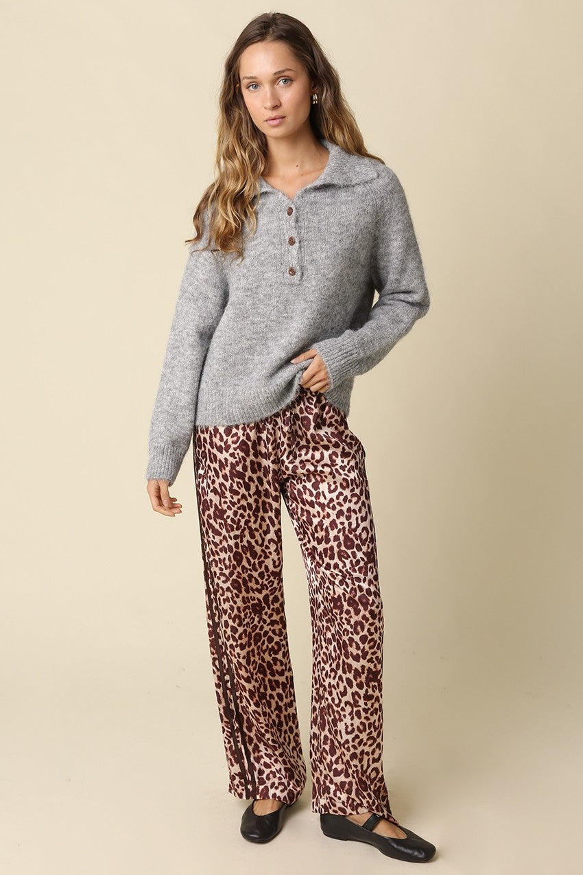 Leopard Satin Pants