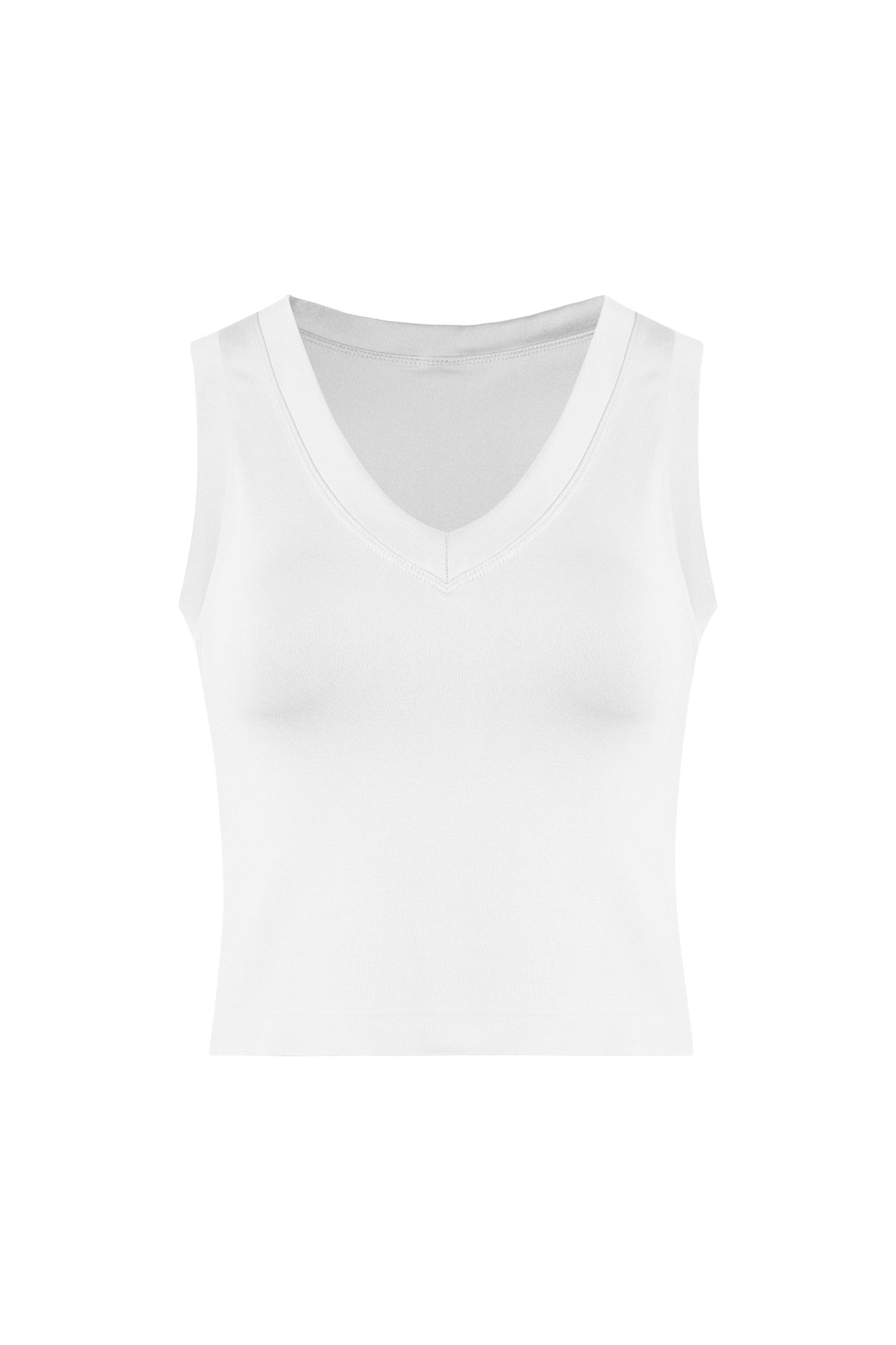 White Basic V-Neck Top