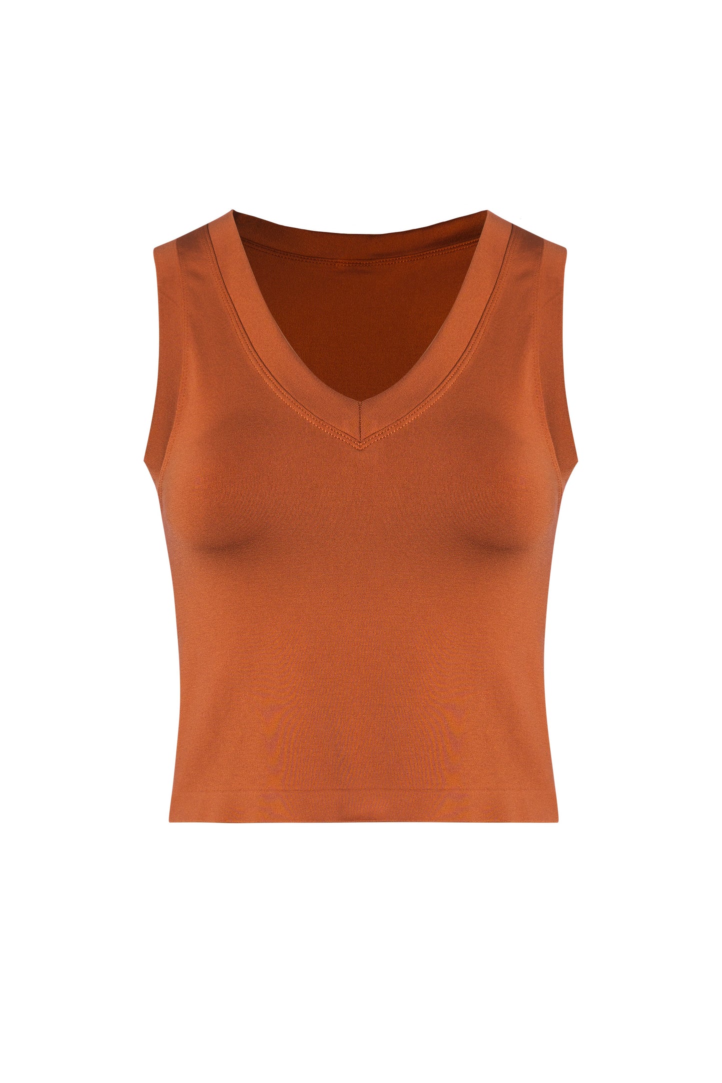 Rust Basic V-Neck Top