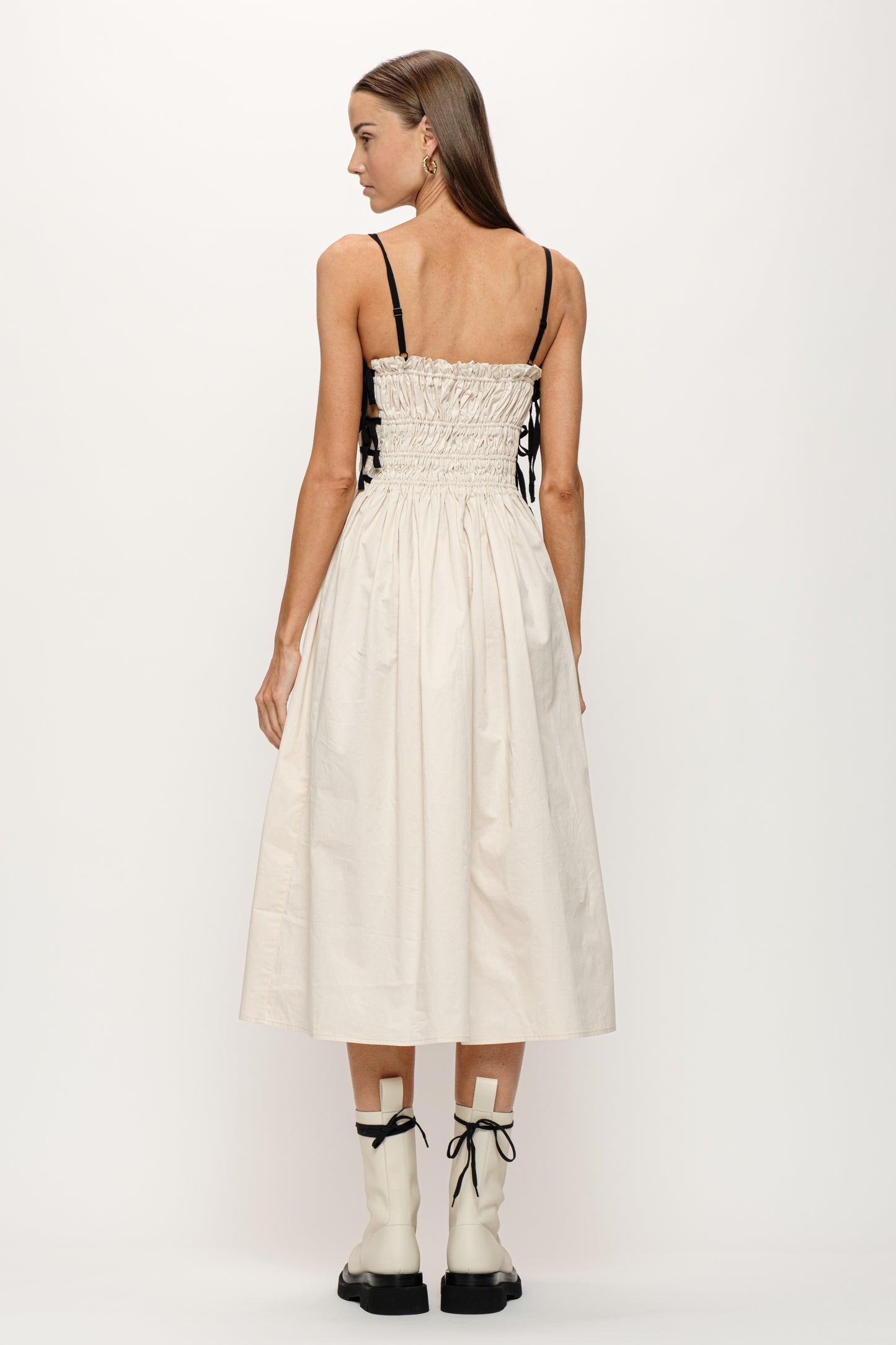 Lena Cream Midi Dress