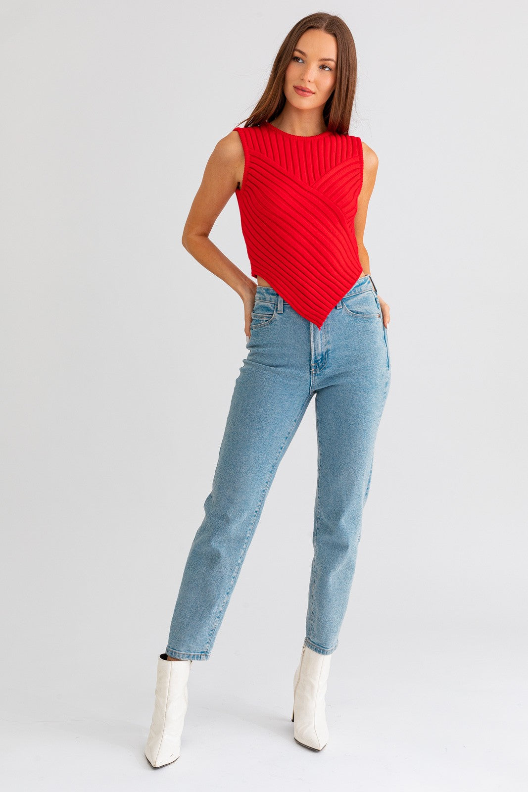 Radiant Red Ripple Top