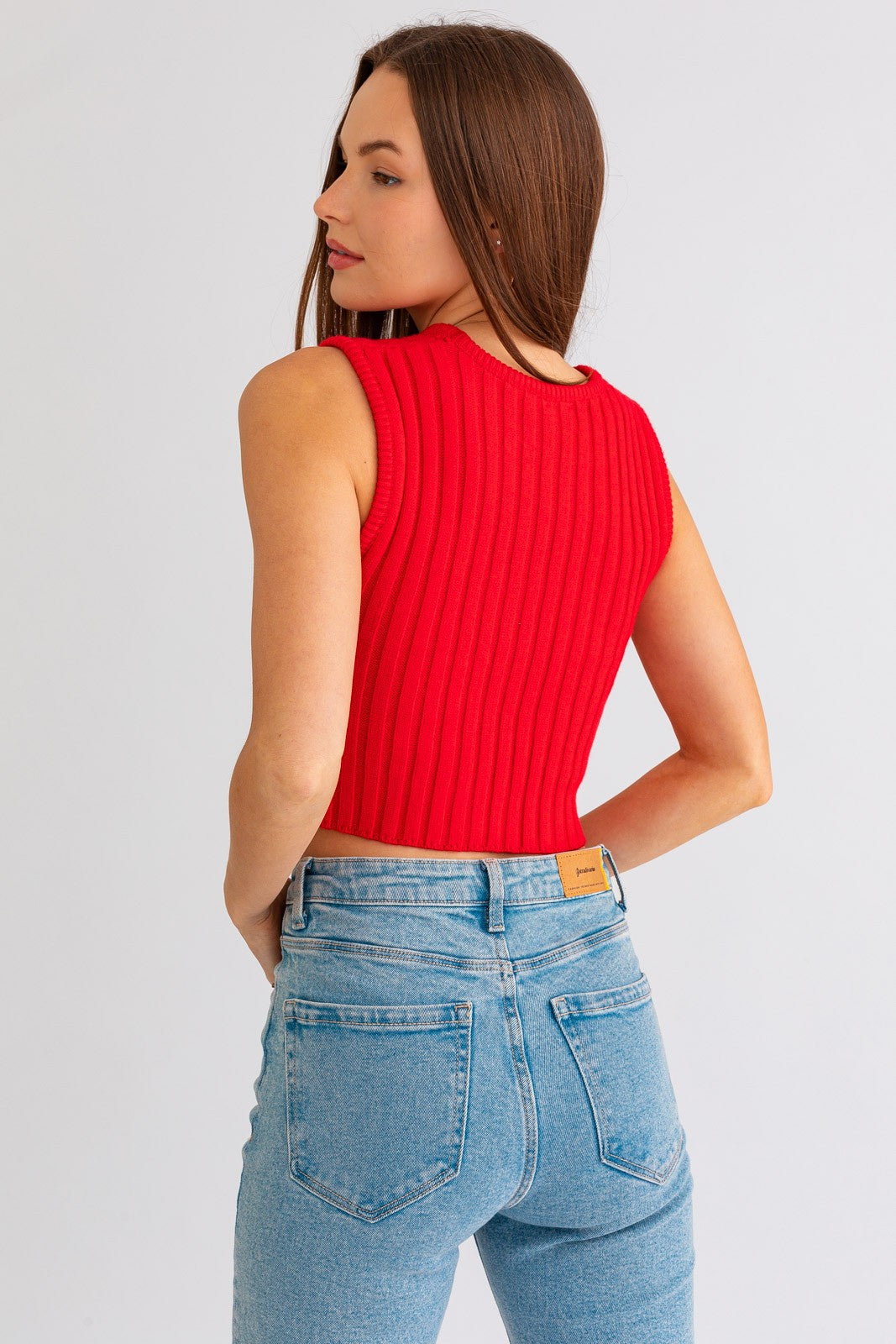 Radiant Red Ripple Top