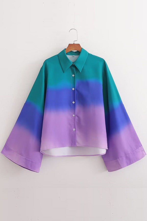 Ombre Button Down Top