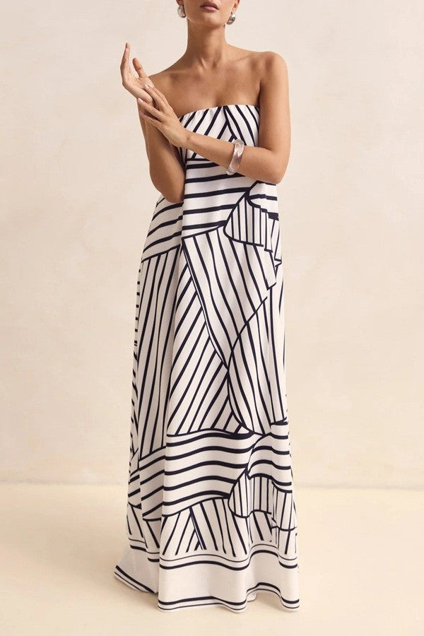 Soleo Printed Strapless Tube Dress