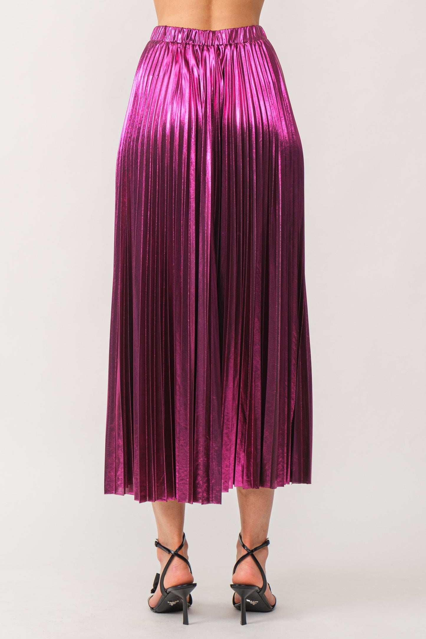 Fuchsia Pleated Skirt