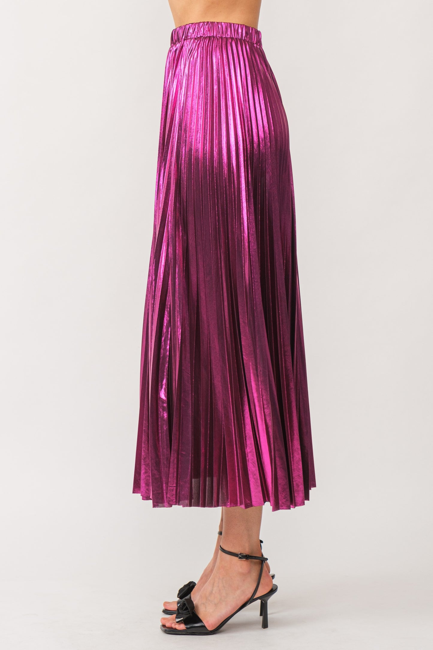 Fuchsia Pleated Skirt