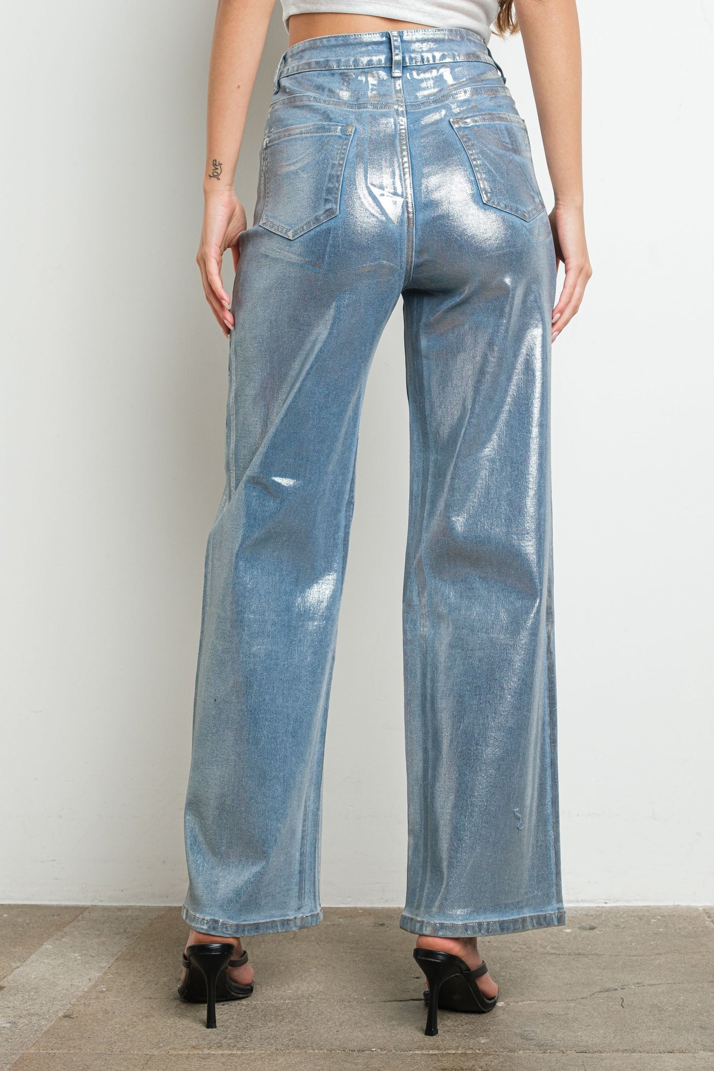 Metallic Stretch Jeans