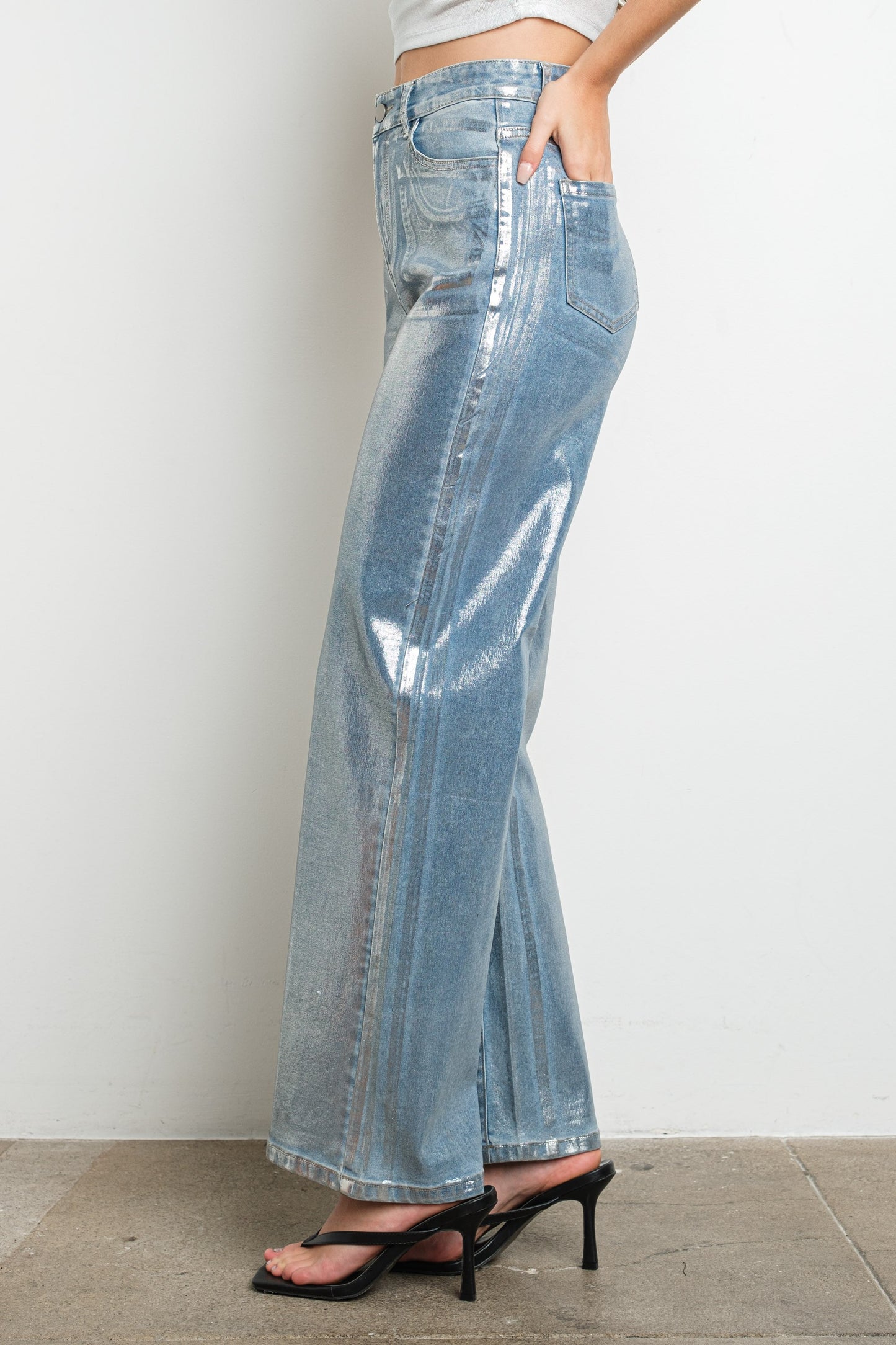 Metallic Stretch Jeans