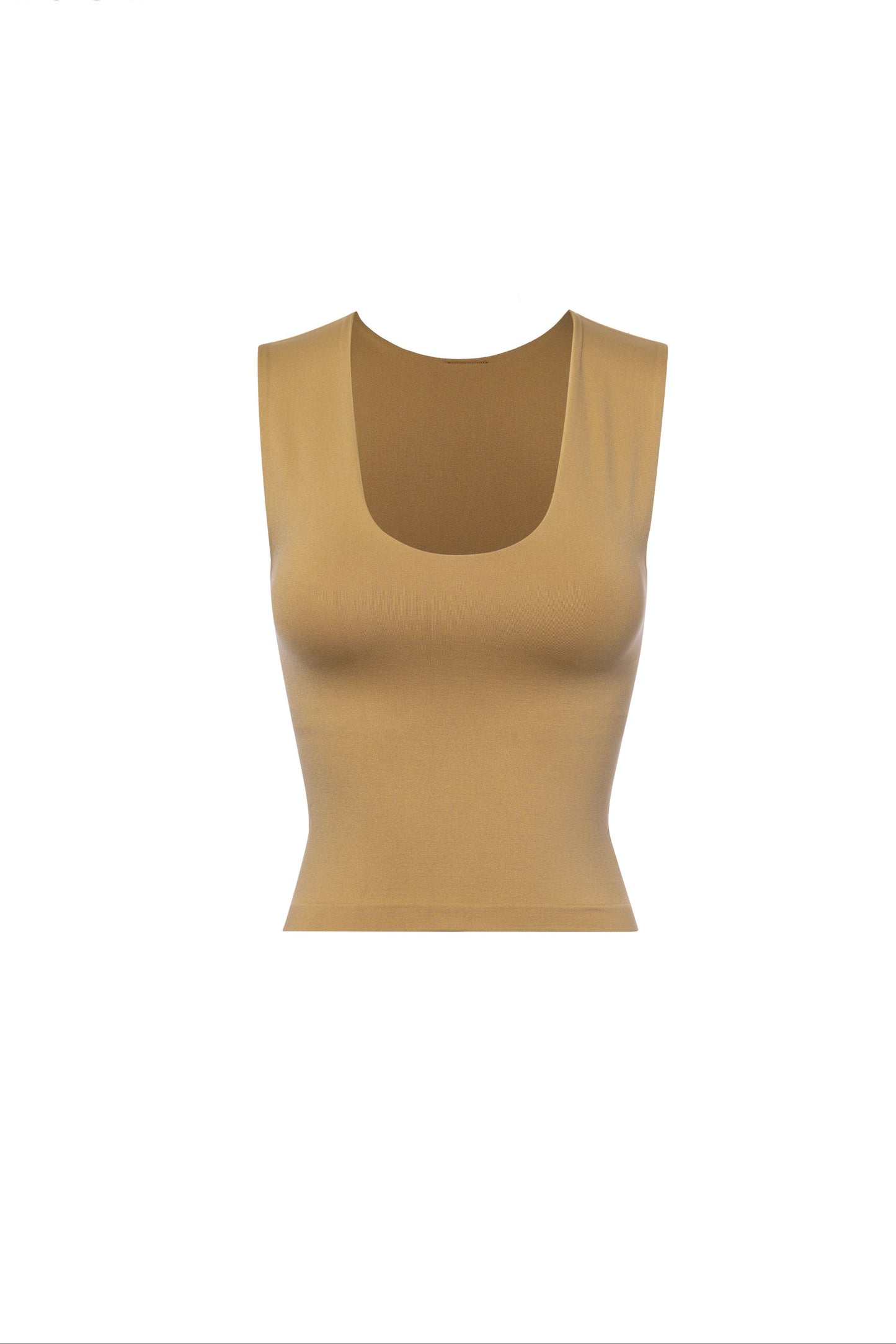 Beige tank top on a white background