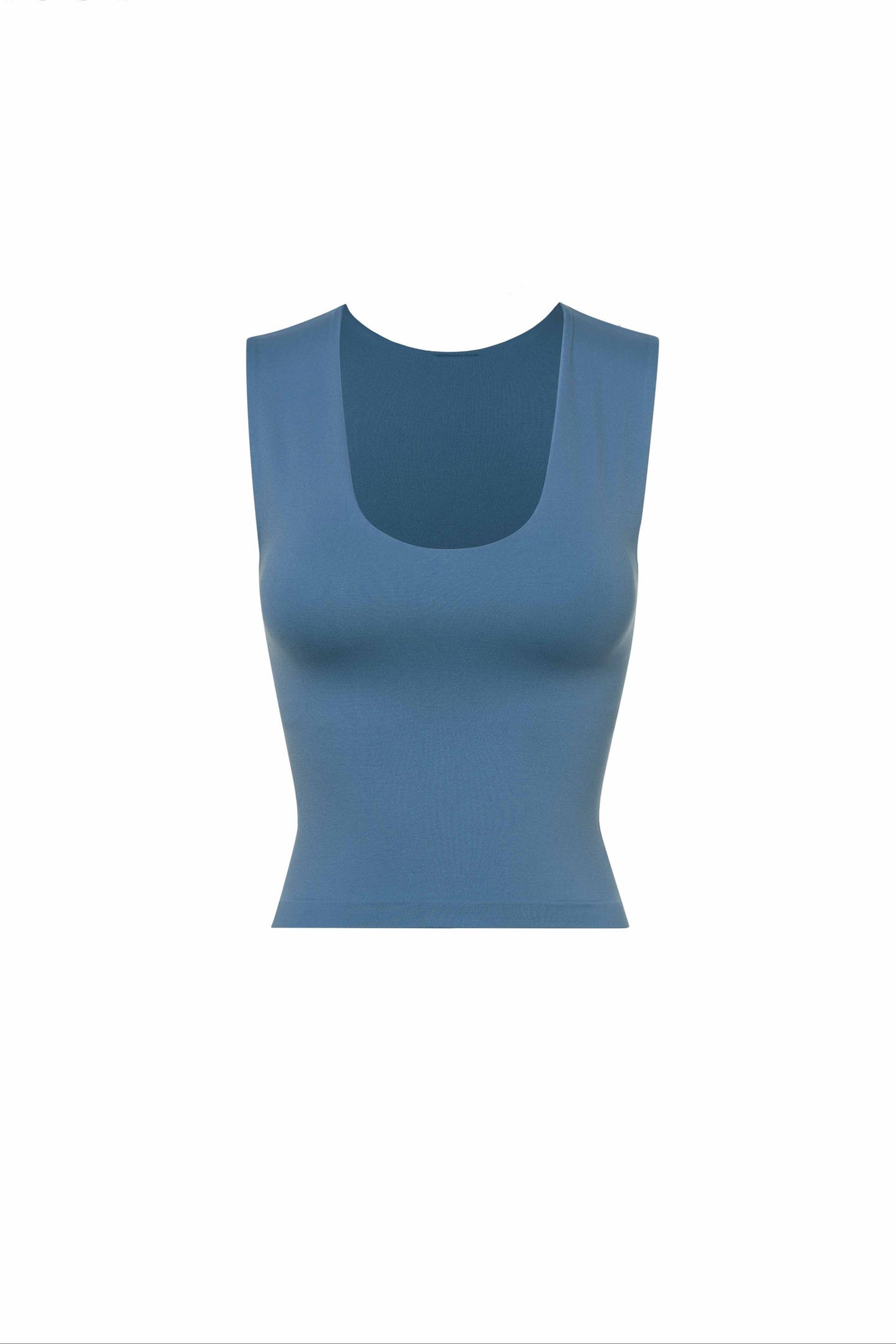 Blue tank top on a white background