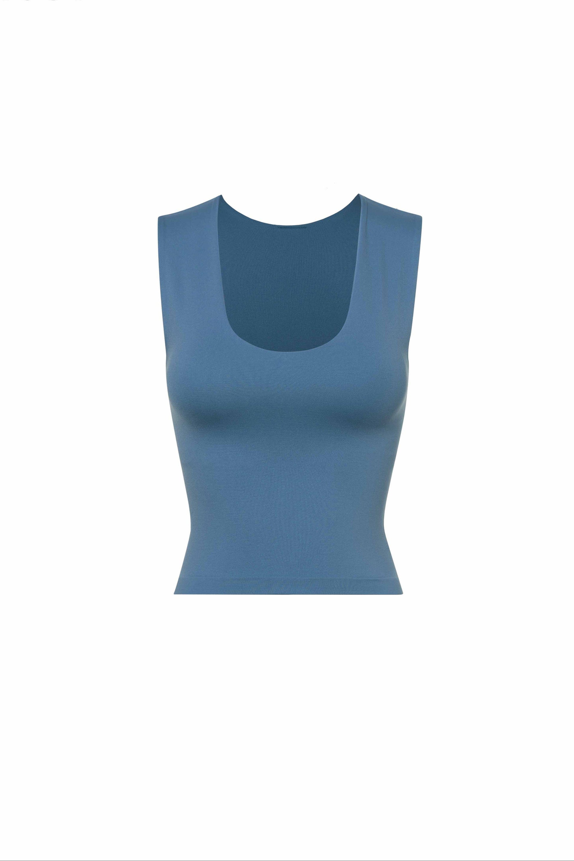 Blue tank top on a white background