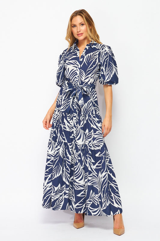 Palm Tree Navy Maxi Dress