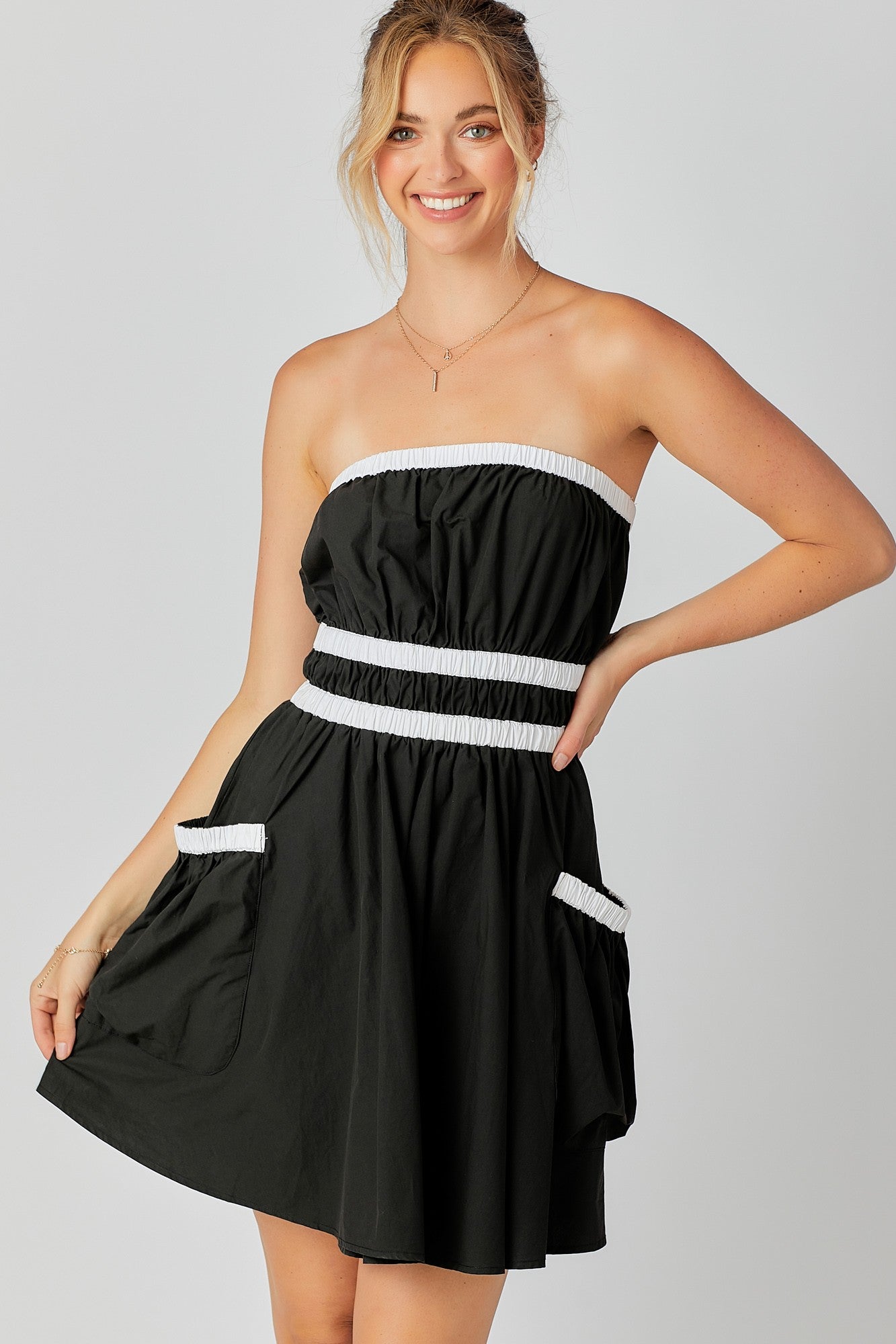 Contrast Dress Black