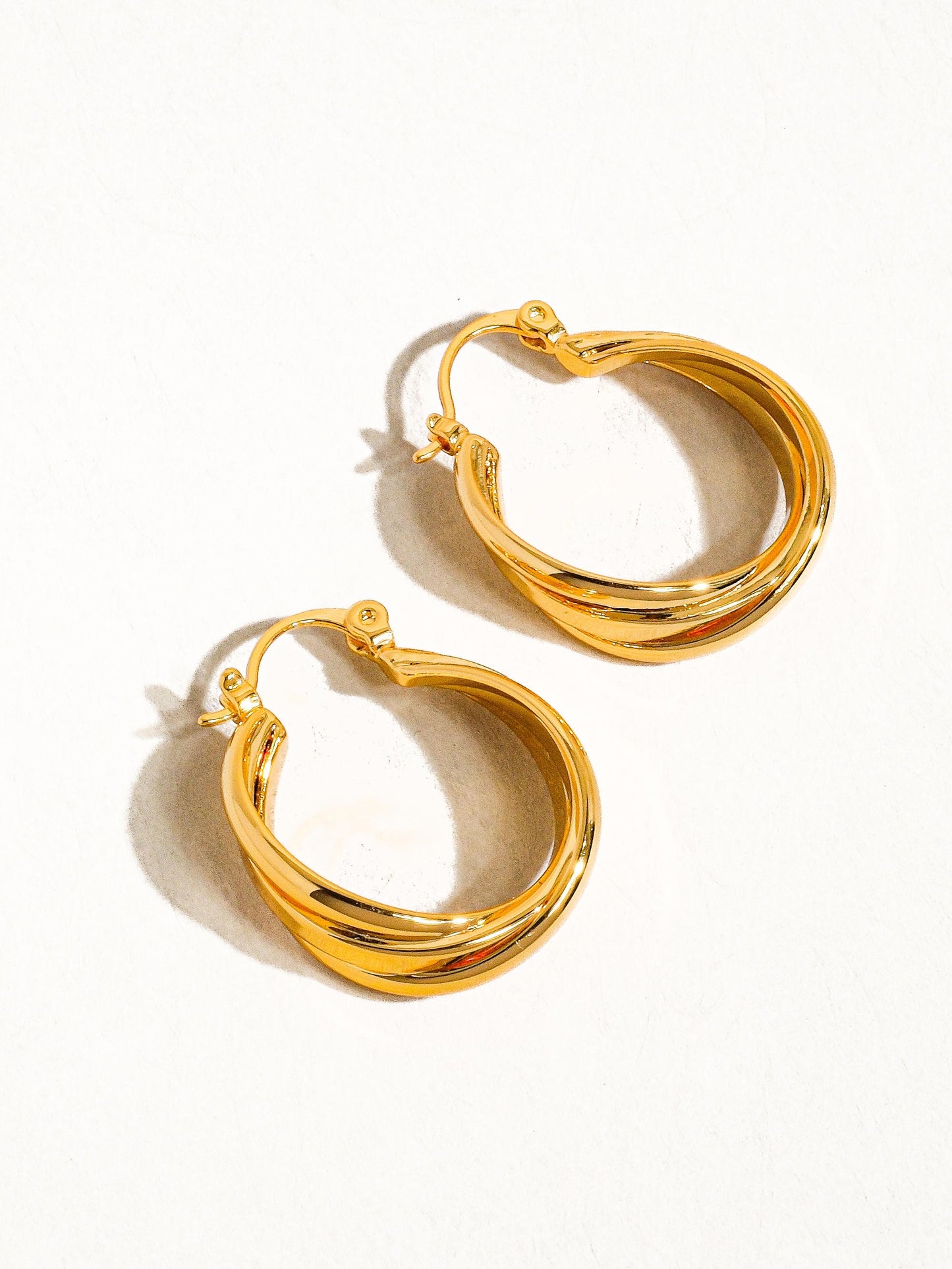 18k Gold Twisted Hoop Earring